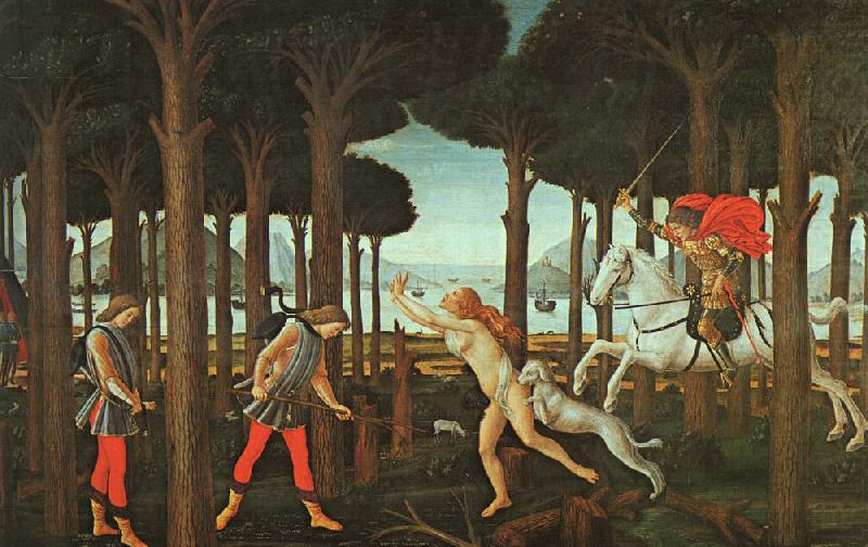 BOTTICELLI, Sandro The Story of Nastagio degli Onesti (first episode) ghj china oil painting image